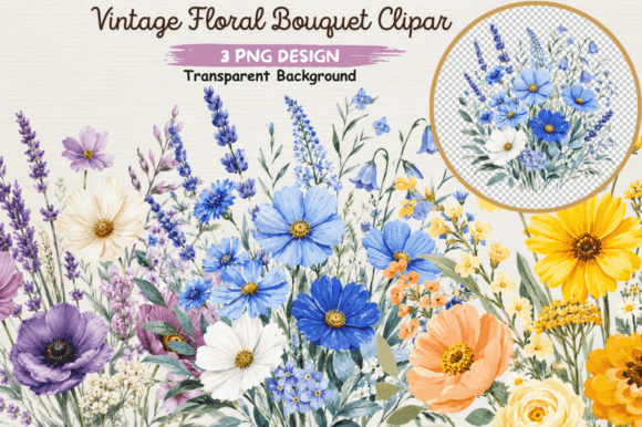 Download Vintage Floral Bouquet Clipart PNG,Flora - Flora Collection