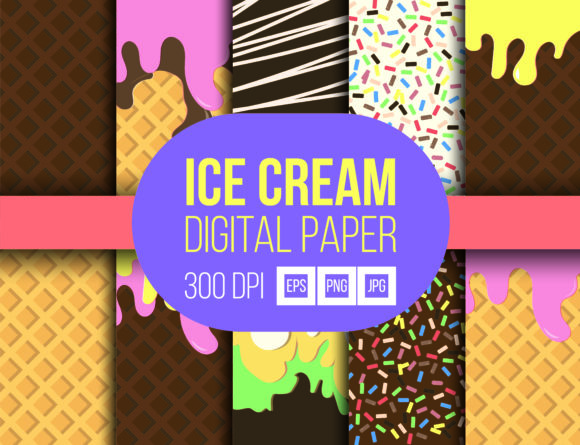 Download Ice Cream Digital Paper - Cream Collection