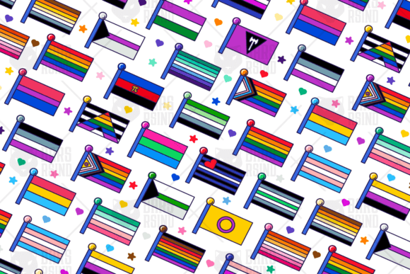 Download Pride Flags Outline Seamless - Pride Collection