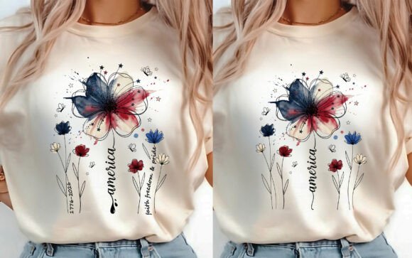 Download Boho Floral USA 250 T-shirt Design 2 PNG - Flora Collection