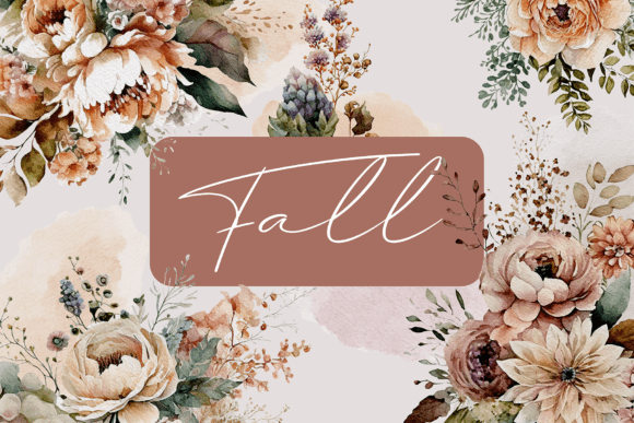 Download Watercolor Boho Fall Floral Clipart - Flora Collection