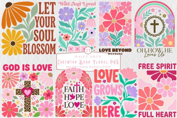 Download Christian Boho Floral PNG Bundle - Flora Collection
