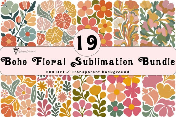 Download Boho Floral Sublimation PNG Bundle - Flora Collection