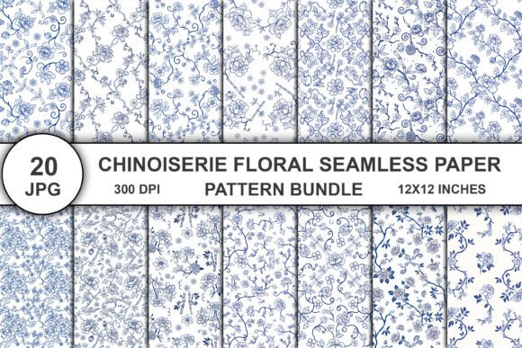 Download Chinoiserie Floral Pattern Bundle - Flora Collection