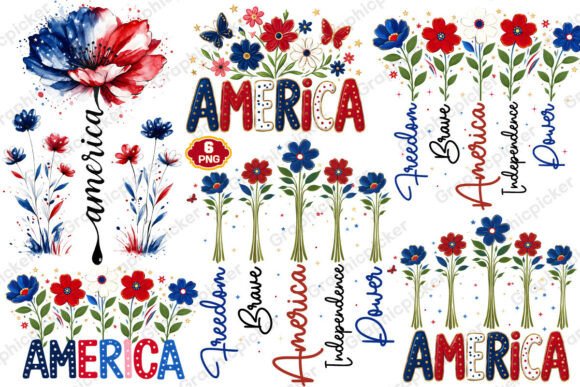 Download Boho Floral USA T-shirt Design, America - Flora Collection