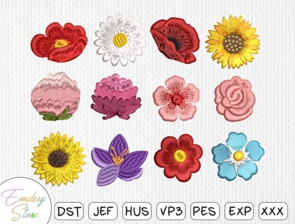 Download Floral Blossom Embroidery Design Set - Flora Collection