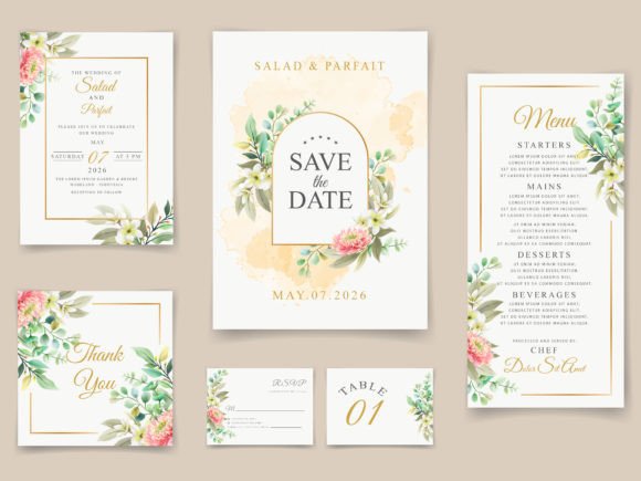 Download Beautiful Floral Wedding Invitations - Flora Collection
