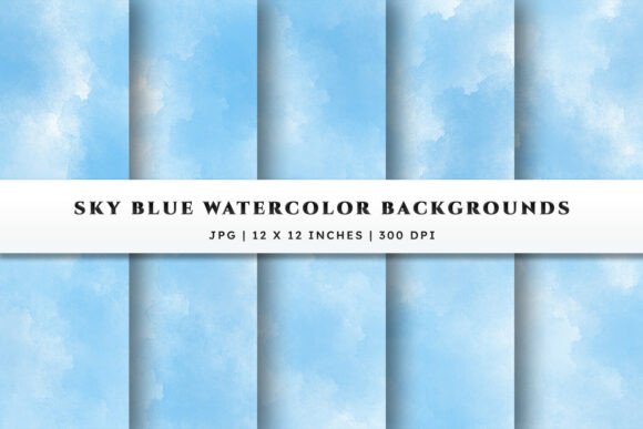 Download Watercolor Backgrounds - Sky Blue - Sky blue Collection