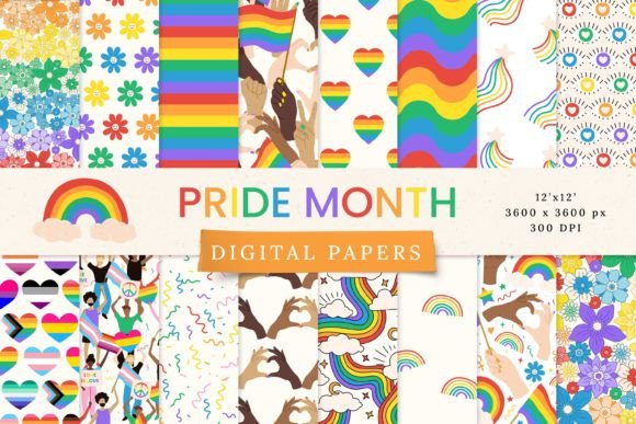 Download Pride Month LGBTQ Seamless Patterns - Pride Collection