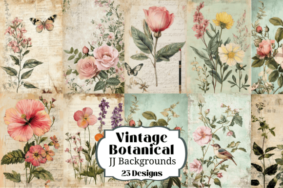 Download 23 Vintage Botanical Illustrations Flora - Premium Bundle