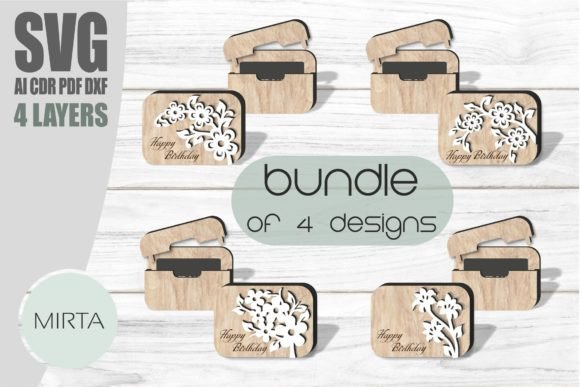 Download Floral Gift Card Holder Bundle Svg Laser - Flora Collection