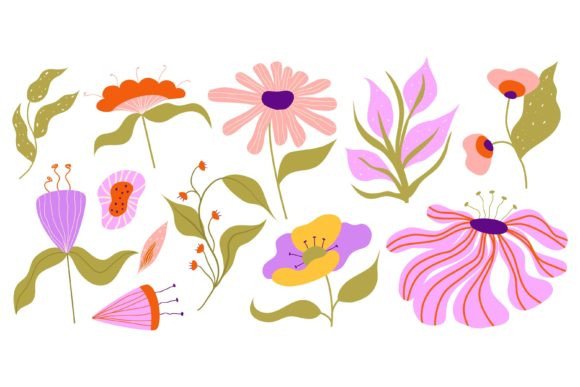 Download Set of Various Aesthetic Flora Isolated - Premium Resources