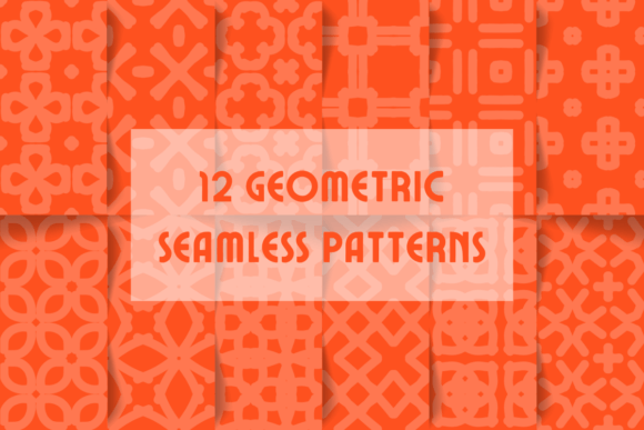 Download Orange Geometric Seamless Patterns - Orange Collection