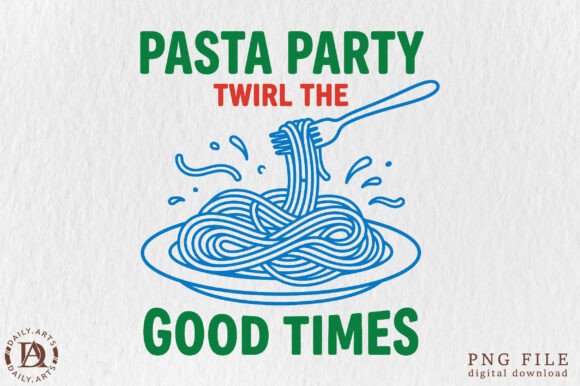 Download Playful Pasta Party Line Art Design - Design Collection