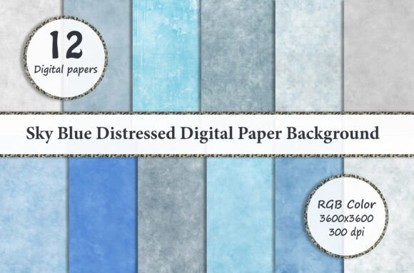 Download Sky Blue Distressed Digital Paper - Sky blue Collection