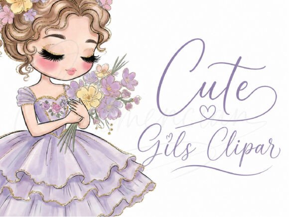 Download Lavender Princess Girl Clipart PNG Flora - Premium Resources