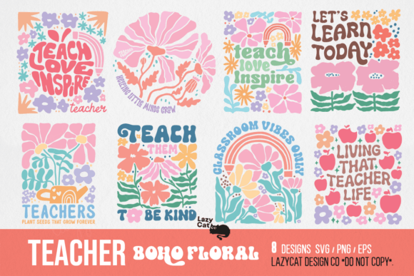 Download Teacher Boho Floral SVG PNG Bundle - Flora Collection