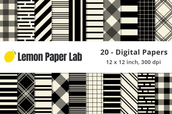 Download Black and Cream Stripes Digital Paper - Cream Collection