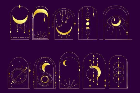 Download Bohemian Arch Gold Set Esoteric Design - Design Collection