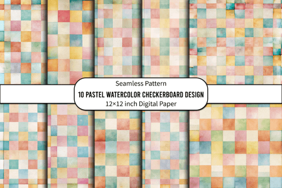 Download Pastel Watercolor Checkerboard Design - Checkerboard design Collection