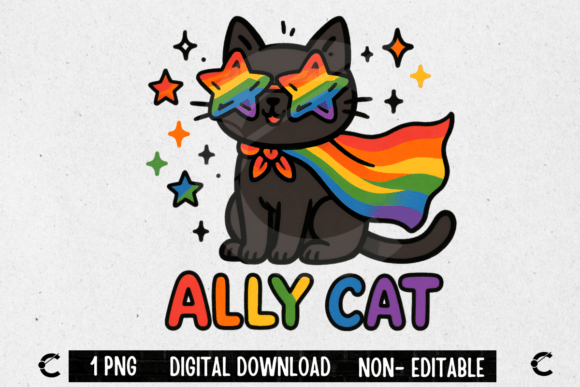 Download Rainbow Ally Cat Pride Cat LGBTQ+ - Pride Collection