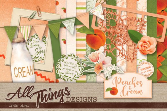 Download Peaches &amp; Cream Digital Scrapbook Kit - Cream Collection