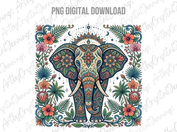 Download Bohemian Floral Elephant Animal PNG - Flora Collection