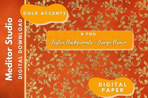 Download Festive Paper Gold Accent - Orange Brown - Orange Collection