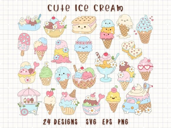 Download Ice Cream Clipart Cute Dessert SVG - Cream Collection