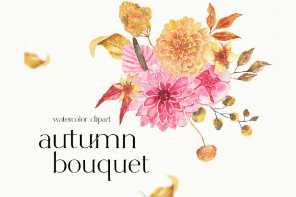 Download Watercolor Boho Autumn Floral Bouquet - Flora Collection