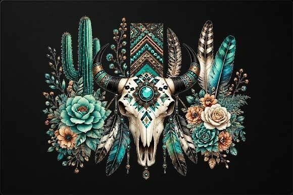 Download Boho Floral Cow Skull PNG - Flora Collection