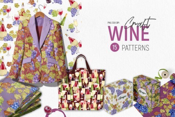 Download Craft WINE Watercolor Patterns - Watercolor patterns Collection
