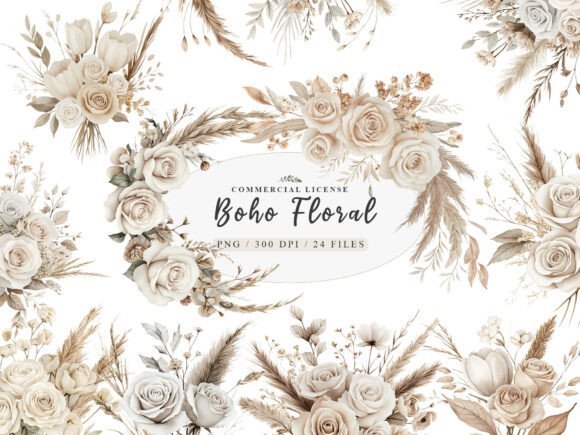 Download Watercolor White Boho Wedding Floral Png - Flora Collection