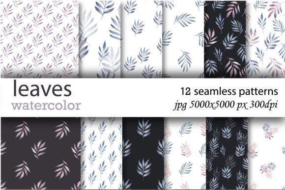 Download Abstract Leaves Watercolor Patterns - Watercolor patterns Collection