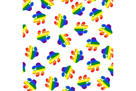Download Paw Pride Pattern, Digital Paper - Pride Collection