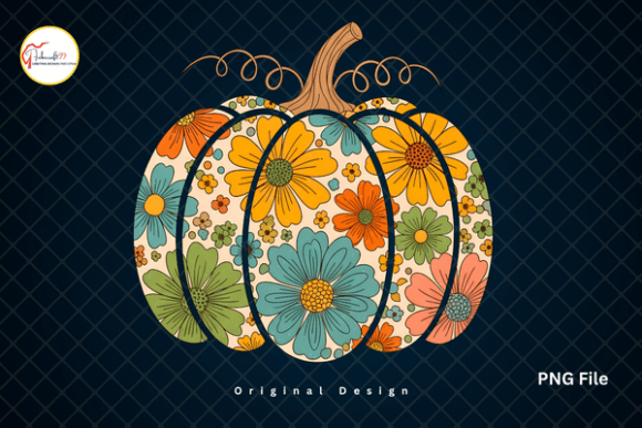 Download Boho Autumn Harvest Floral Pumpkin PNG - Flora Collection