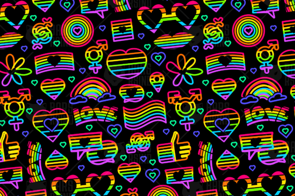 Download Cute Neon Pride Seamless - Pride Collection