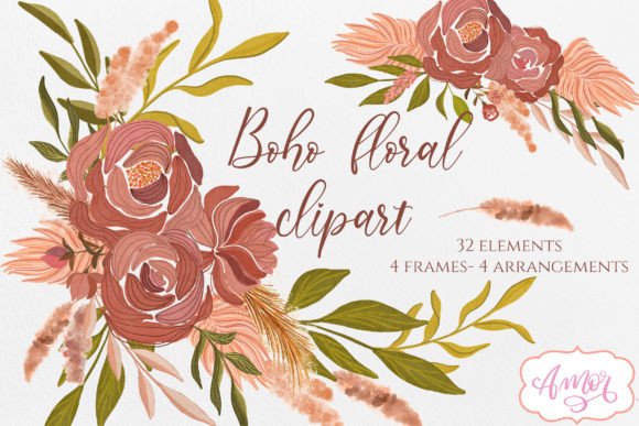 Download Boho Fall Floral Clipart Set - Flora Collection