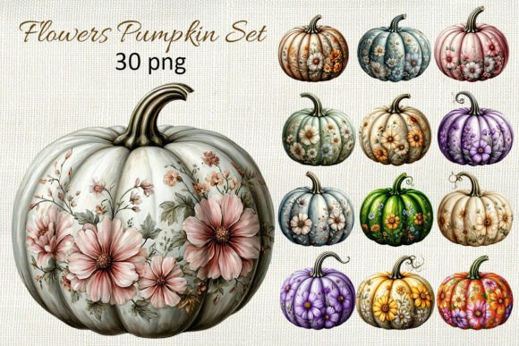 Download Floral Pumpkin Png Boho Fall Pumpkin - Flora Collection