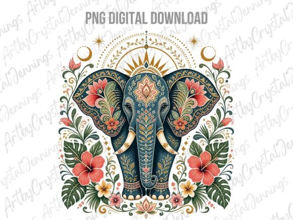 Download Floral Bohemian Floral Elephant PNG - Flora Collection