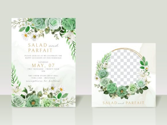 Download Greenery Floral Wedding Invitations Card - Flora Collection