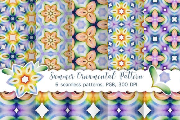 Download Summer Ornamental Watercolor Patterns - Watercolor patterns Collection